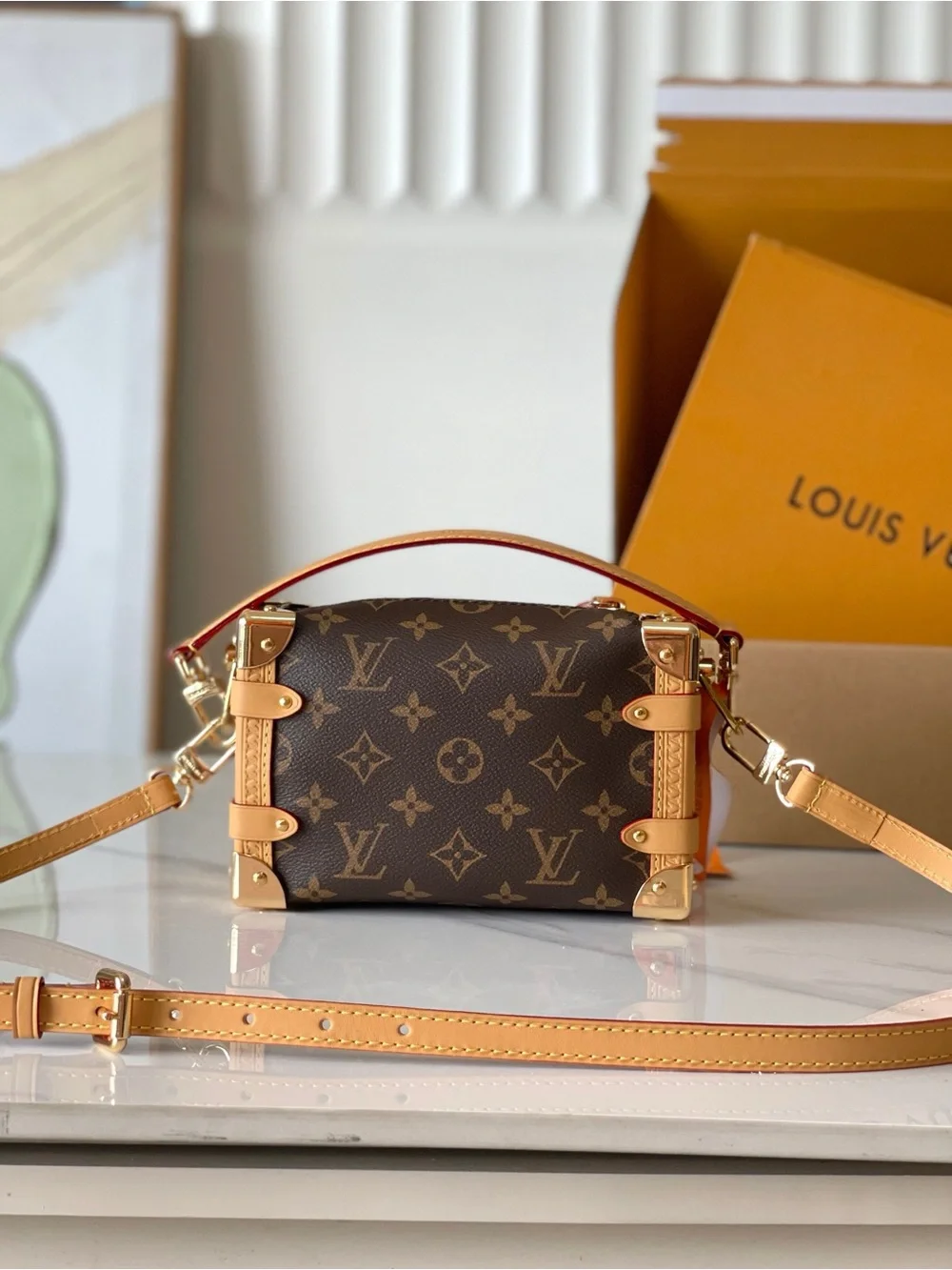 Louis Vuitton Monogram Petite Trunk Crossbody in Brown